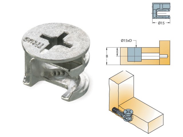 VASALAT EGYÉB EXCENTERHÁZ CAM2000 15X13,2MM CINK F FÉM